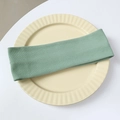 Elastic ribbed knit headband in sage green finish for makeup and sports use - Bean Green