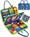 Blue and green dinosaur felt busy board for toddlers fine motor skills training - Dinosaur Alphabet Learning Board / 24*28
