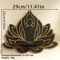 Detailansicht des Yoga-Lotus-Wandregals aus Holz mit Maßen 29x23cm und Montageanleitung - Yoga-Figuren-Stil (ms8475)