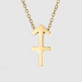 Collier avec pendentif signe Sagittaire doré en acier inoxydable 316L pour femme - Sagittaire / Or