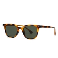 Vintage tortoiseshell square sunglasses with dark green lenses and metal rivets - Tortoise Frame Green Lens