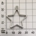 Silver star-shaped hollow geometric alloy pendant for DIY jewelry making 38mm - Five-pointed Star (10483) / 30x34mm / White K/Silver
