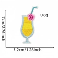 Detailed view of cocktail drink embroidery patch with dimensions 7x3.2cm for beach hats - Cocktail Glass Style (10#)