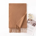 Klassischer kamelfarbener Wollschal mit Fransen und weichem Kaschmir-Gefühl für Winter - 7102-10 Camel / 30*180