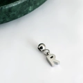 Polished silver stainless steel letter R pendant with bead bail for DIY necklace charm - Letter Pendant (R) / Silver