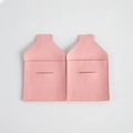 Set de dos bolsas de microfibra rosa para joyas con cierre de ranura para regalo - 8*8cm / Rosa