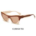 Occhiali da sole cat-eye con montatura bicolore beige e tè e lenti colorate coordinate - Montatura Beige Lente Tè