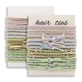 Détails d'élastiques à cheveux tressés avec perles métalliques aux tons pastels doux - Lot Vert Clair 12Pcs