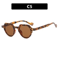 Retro kleine runde Sonnenbrille mit Schildpattrahmen und dunkelbraunen Gläsern für Damen - Schildpatt Rahmen Tee Gläser