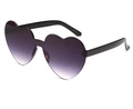 Lunettes de soleil cœur sans monture avec verres dégradés violets et branches noires - Gris Dégradé