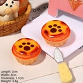 Modèle de tarte aux œufs en résine patte de chat pour maison de poupée et bricolage - Tarte à Empreinte de Griffe Noire
