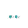 S925 sterling silver turquoise stud earrings featuring round stone and hallmark - 5mm Style (RHE1166-5)