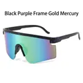 Occhiali da ciclismo all'aperto con montatura nera e viola a pois e lenti mercury colorate - Montatura Nero-Viola Specchio Oro