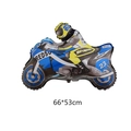 Palloncino in alluminio a forma di moto da corsa blu e giallo per feste 66x53cm - Moto Blu