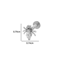 Silver spider-shaped stainless steel ear stud with clear stones and size 0.79x0.74cm - Spider Design (8#) / Silver
