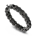 Pulsera negra estilo cadena de bici en acero con cable trenzado y cierre industrial - Negro (KB169319-KFC)