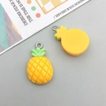 Cute resin pineapple pendant charm with yellow fruit and green leaves for DIY jewelry - Yellow Resin Large Pineapple / 14*23mm
