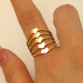 Minimalist five-layer gold heart ring made of polished stainless steel for women - 5-Layer Heart Style (1534)