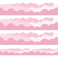 Deko-Randaufkleber mit rosa Wolkenmuster für Pinnwände im vierteiligen Streifen-Set - Rosa Himmel / 7.5CM*5M