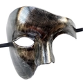 Antique silver Phantom of the Opera half face mask for masquerade and Halloween parties - Archaic Silver