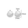 Silver stainless steel seashell charm with 15x18mm dimensions for DIY jewelry making - Steel Color Shell-529