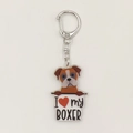 Dettaglio portachiavi in acrilico cane Boxer con stampa I Love My Boxer e gancio in metallo - Stile Boxer (4)