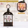 Antike bronzene Weihnachtslaterne mit Schneemann-Motiv und warmem LED-Lichteffekt - Schneemann