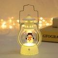 Weiße Weihnachtslaterne mit süßem Schneemann-Motiv und warmem, leuchtendem LED-Licht - A Schneemann