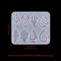 DIY translucent white silicone mold for 8 different styles of heart and teardrop earrings - Retro Earring Mold 02 (ED#58)