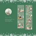 Nastro in PET opaco natalizio vintage con Babbo Natale e scene di casa accoglienti - Preludio alla Felicità