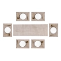 Table runner set with six beige linen mats and golden cutlery for elegant dining setups - Linen Woven