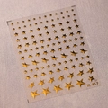 Stickers à ongles étoiles dorées 3D de tailles variées, modèle M-417 avec fini gaufré - Style Étoile à Cinq Branches Dense (M-417)