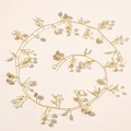 Handmade bridal hair vine with golden wire, white pearls, and crystals for weddings - 50cm / Gold