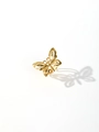 Close-up of a gold butterfly ring with vintage French style and polished metal finish - Hollow Butterfly Ring (JR012-2) / Gold