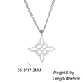 Detail showing silver Celtic knot necklace dimensions 35.8x37.2mm and 45cm chain length - Single Necklace / Steel