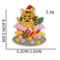 Christmas cartoon cat embroidered patch with tree and snowflake details, 6.6cm height - Christmas Cat Style