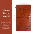 A6 retro caramel PU leather notebook with vintage strap and 12x20cm dimensions - To My Husband / Brown