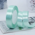 Mint green 1.5cm wide satin ribbon roll for gift wrapping and wedding favors decoration - Light Green