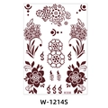Brown henna flower lace tattoo stencil W-1214S with mandala and floral patterns - Henna Mandala Stencil (W-1214S)