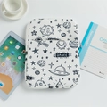 Checkerboard space pattern padded laptop sleeve for iPad 11-inch and 14-inch notebooks - White Astronaut / 11"