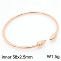 Chubby water drop open bangle in rose gold stainless steel, 58x2.5mm inner diameter - Rose Gold Teardrop Open Bangle (KB183368-KFC)