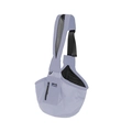 Trasportino a tracolla grigio lilla per animali con fascia a rete e tasca con zip - Blu viola
