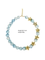 Vista detallada del collar de cuentas azul caramelo con estrellas doradas, 48+5cm - Collar de Estrella / Azul
