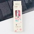 Floral series 0.5mm retractable black gel pen set in 4-piece aesthetic box packaging - Light Pink / 4 Pcs/Box