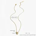 Elegant 18K gold plated stainless steel necklace featuring a 11mm white pearl pendant - Pearl Style