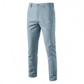 Detailed view of light blue linen-blend pants featuring precise stitching and texture - EU 31 / Light Blue