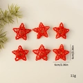 Set of 6 red star-shaped rattan ornaments for Christmas tree and DIY home party decor - Star 6cm / Red