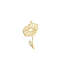 18k gold plated stainless steel daisy flower pendant with hollow floral leaf design - Daisy / Gold
