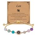 Verstellbares Löwe Sternzeichen Armband mit Natursteinen auf Kraft-Geschenkkarte - Löwe