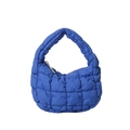 Blue quilted cloud bag for women with puffy mini tote design and zipper closure - 20*14*6 / Dark Blue